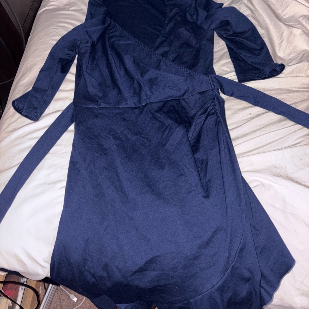 Chic Long Sleeve Navy Dress